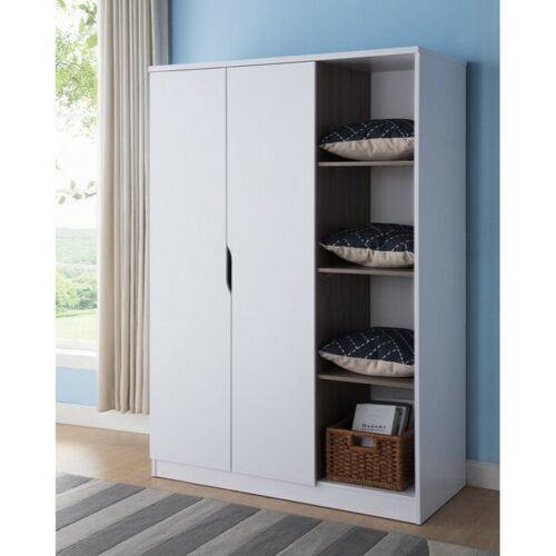 Lemari Pakaian Kayu Minimalis 2 Pintu Dewitt