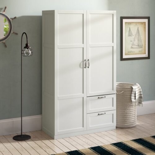 Lemari Pakaian Kayu Minimalis 2 Pintu Elyse