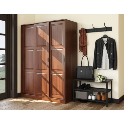 Lemari Pakaian Jati Pintu Panel Louvered